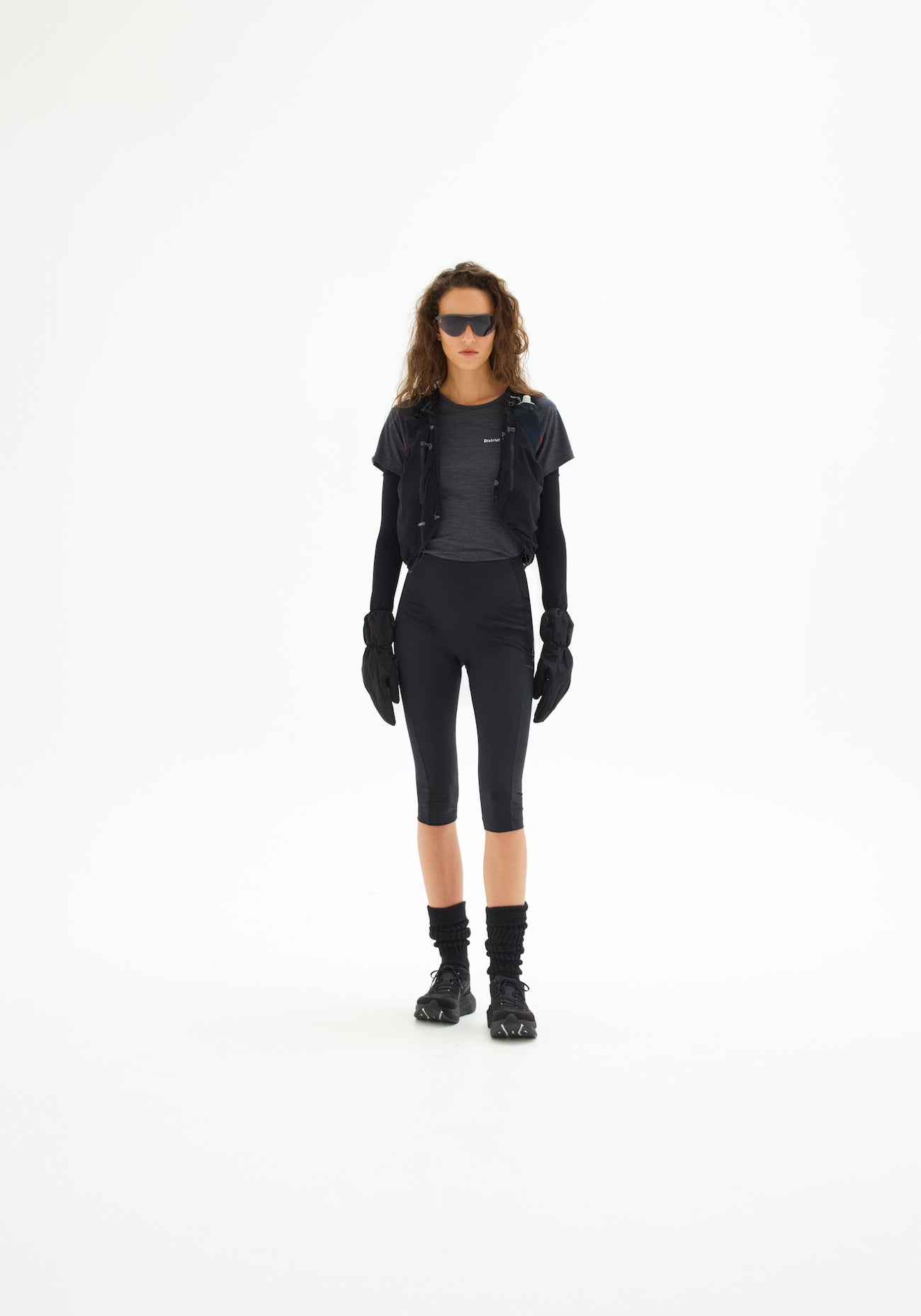 District Vision Merino Short Sleeve Fitted Tee Dark Heather