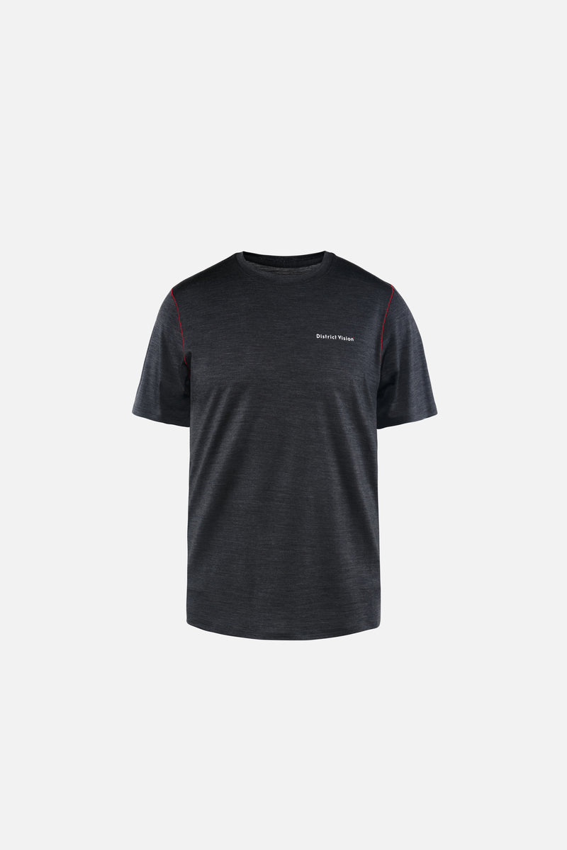 district vision Merino Short Sleeve Tee Dark Melange