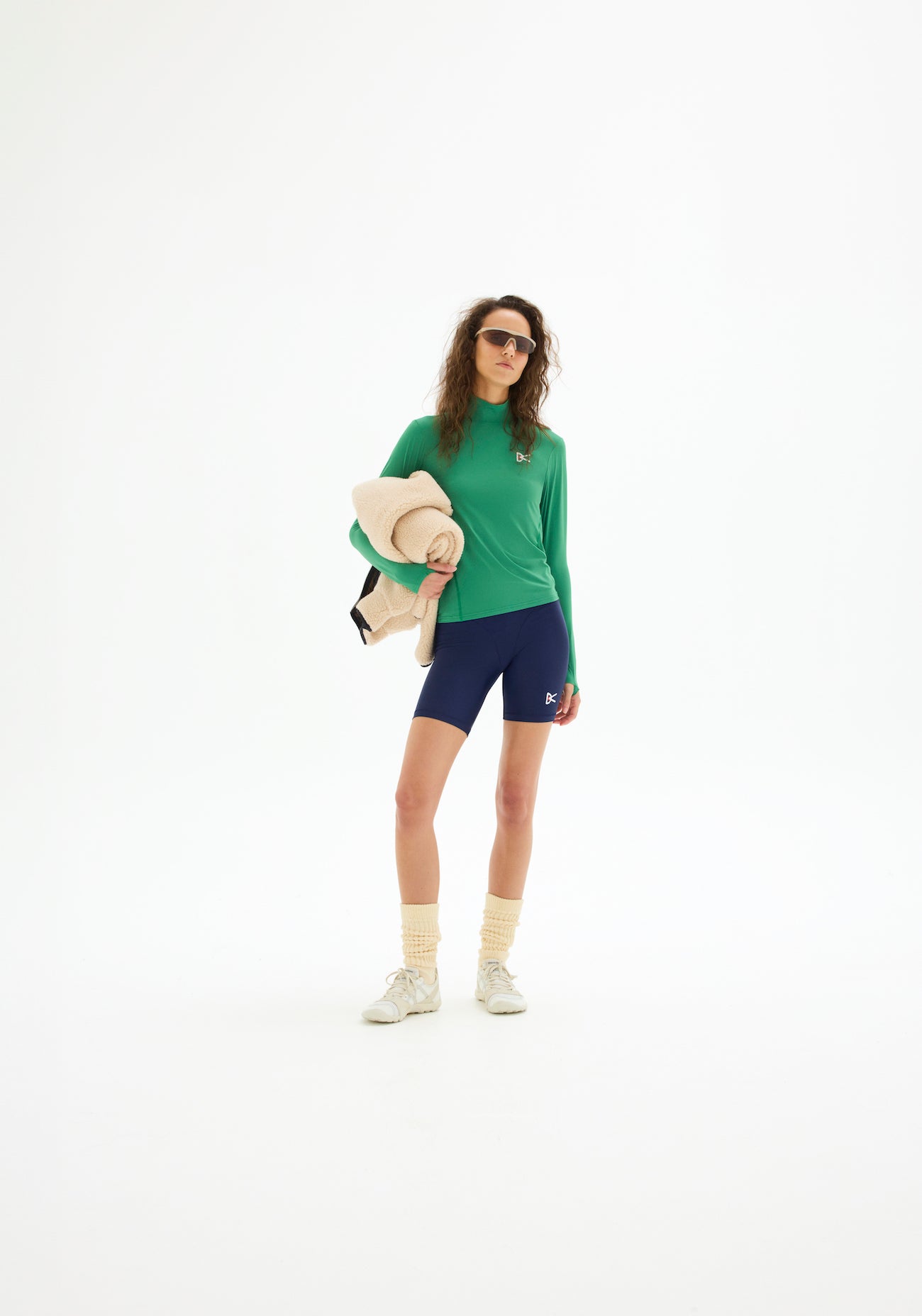 District Vision Paneled Long Sleeve Tee Spring Green