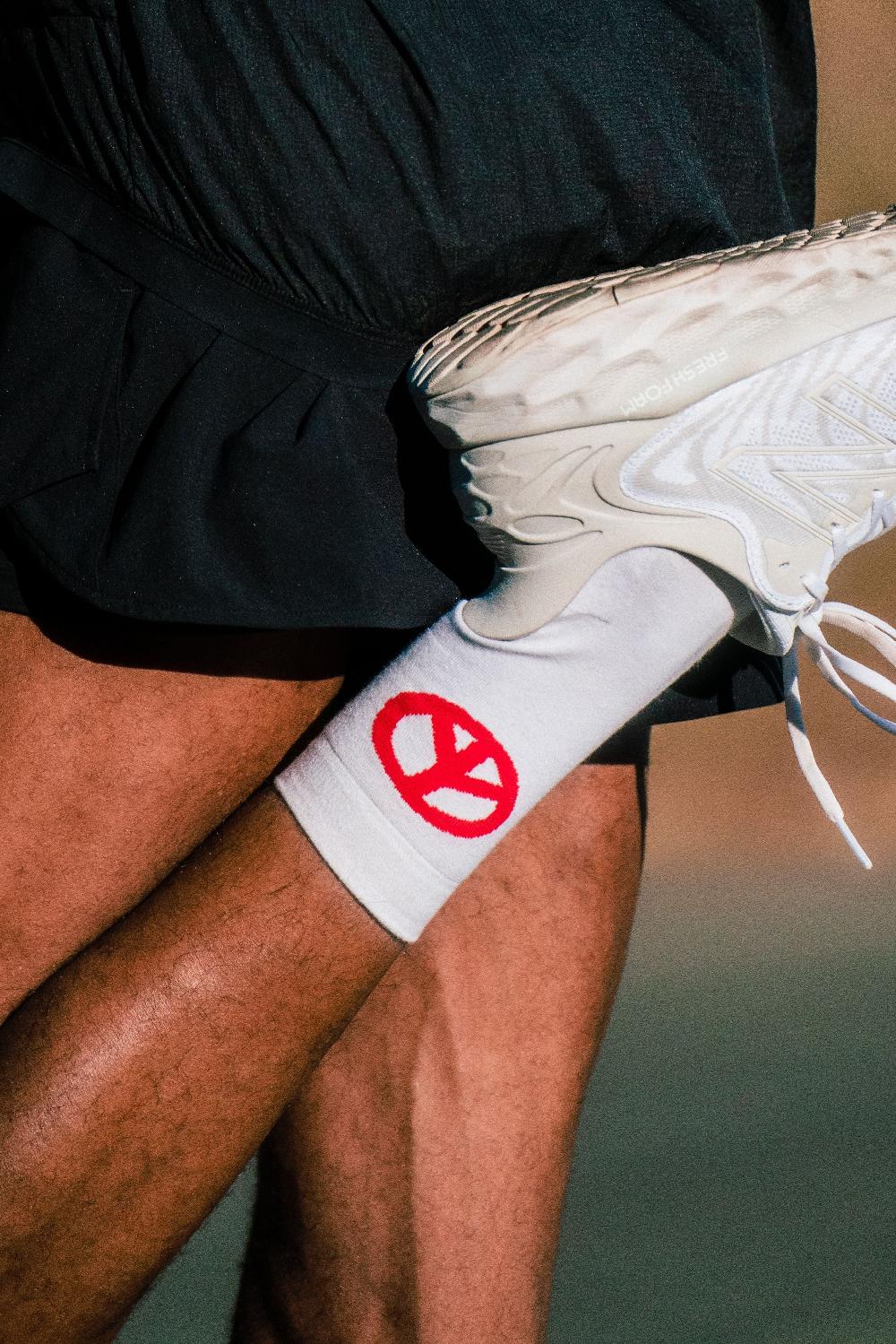 District Vision Performance Cordura Crew Socks White-Red