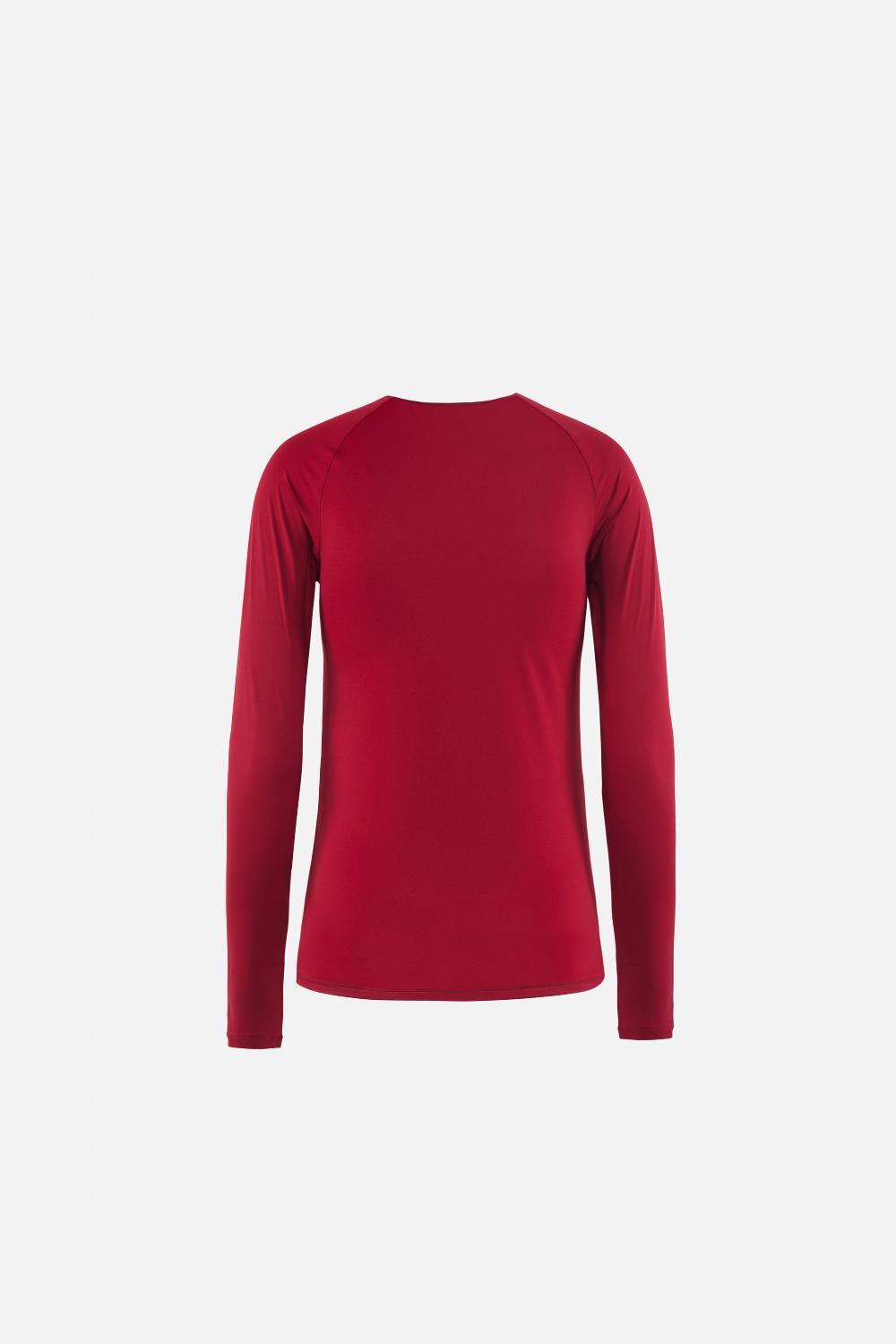 District Vision Ultralight Aloe Long Sleeve Fitted Tee Cardinal