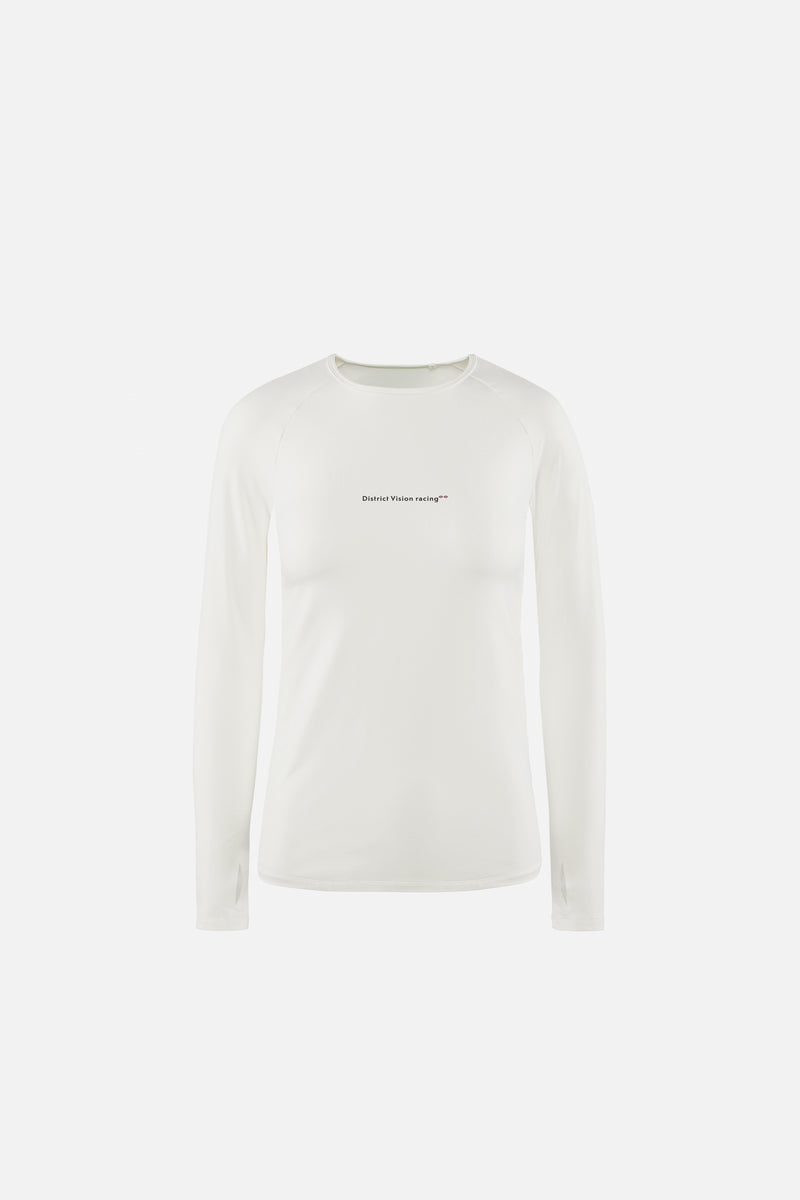 district vision Ultralight Aloe Long Sleeve Fitted Tee Lunar White