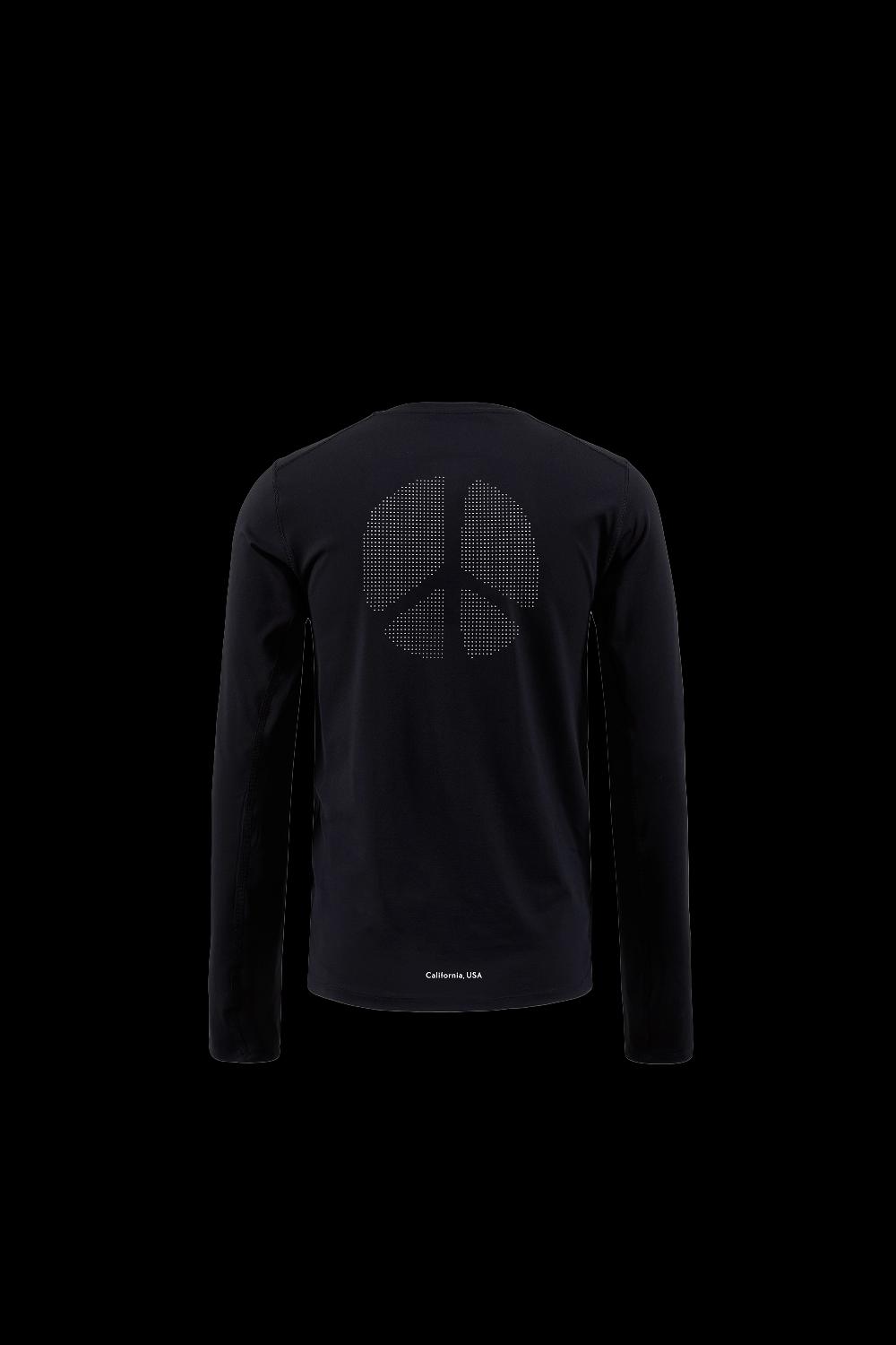 District Vision Ultralight Aloe Long Sleeve Tee Black Wordmark