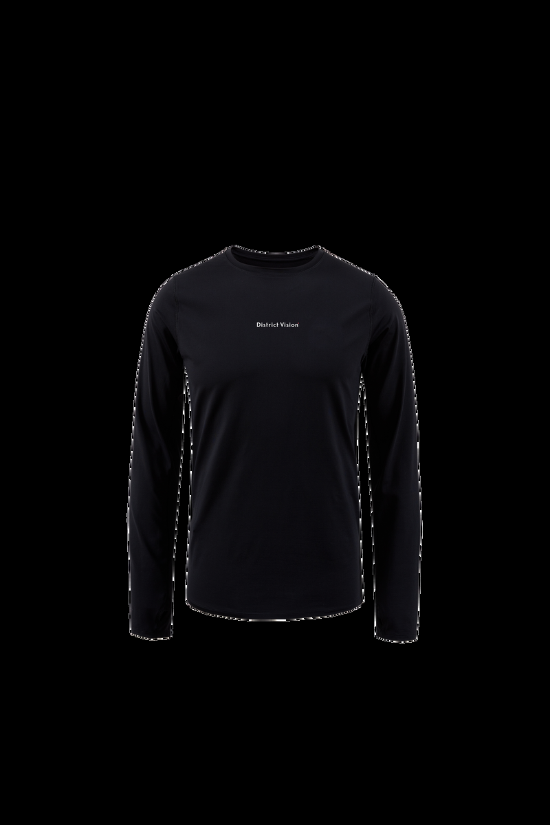 district vision Ultralight Aloe Long Sleeve Tee Black Wordmark