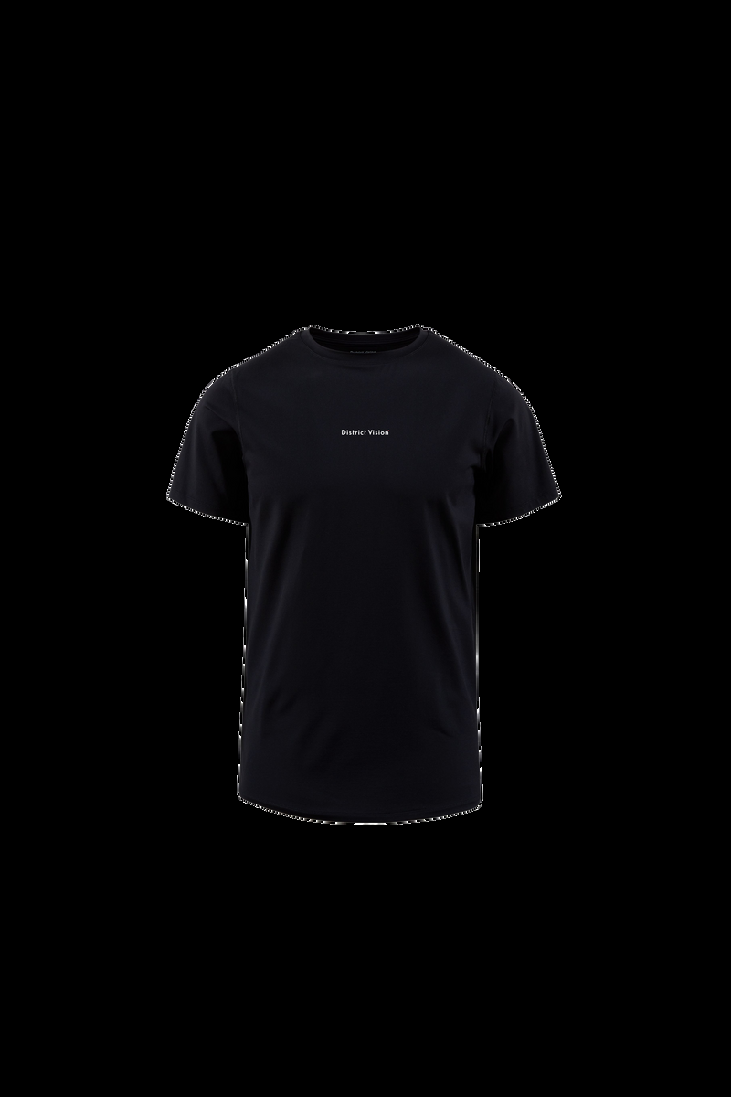 district vision Ultralight Aloe Short Sleeve Tee Black Wordmark