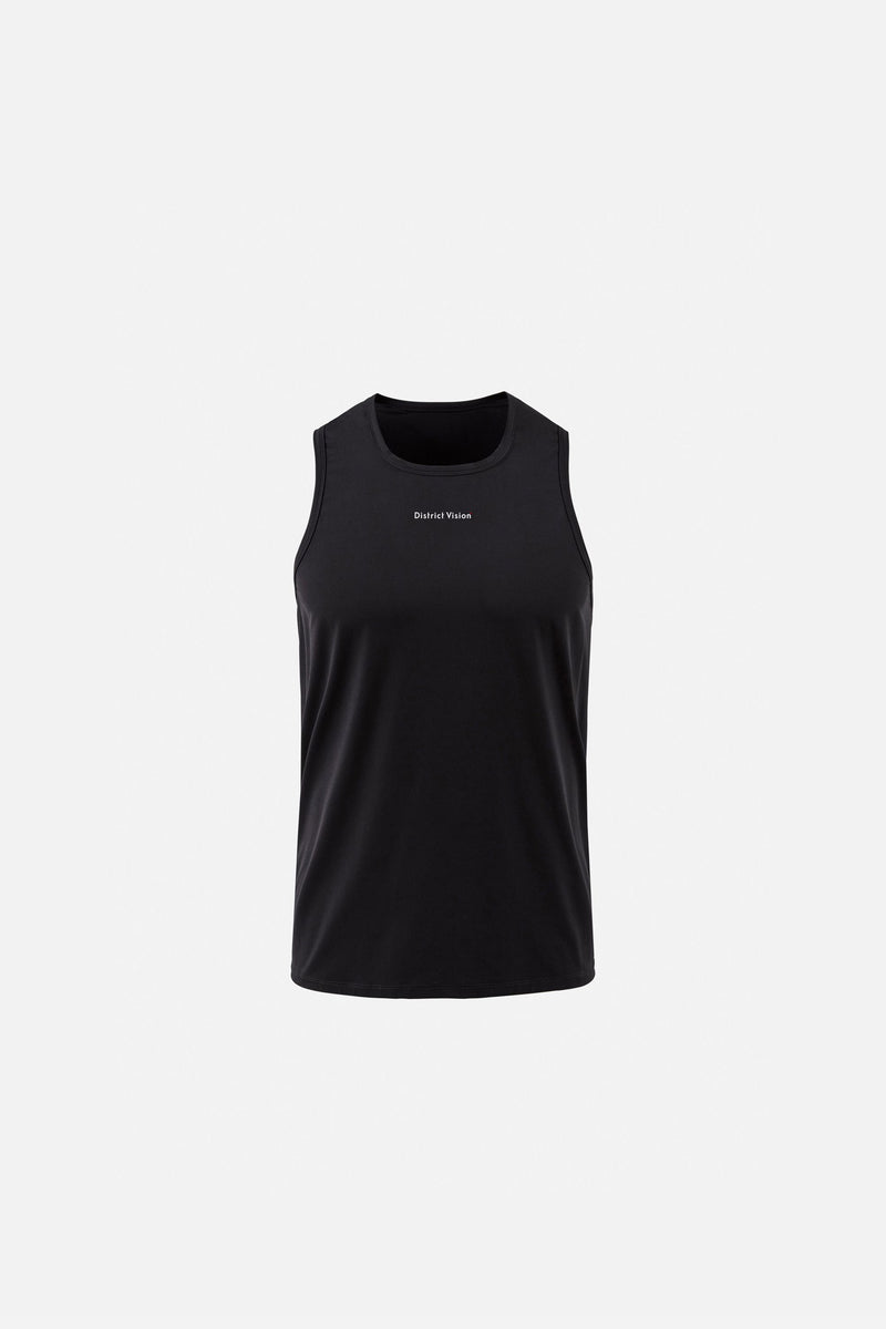 district vision Ultralight Aloe Singlet Black Wordmark