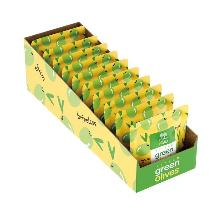 divina On the Go Pitted Green Olives (10 Snack Packs)