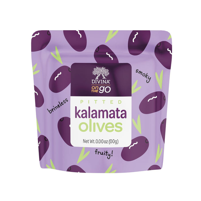 Divina On The Go Pitted Kalamata Olives (10 Snack Packs)