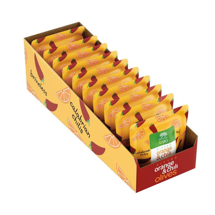 divina On the Go Pitted Orange & Chili Olives (10 Snack Packs)