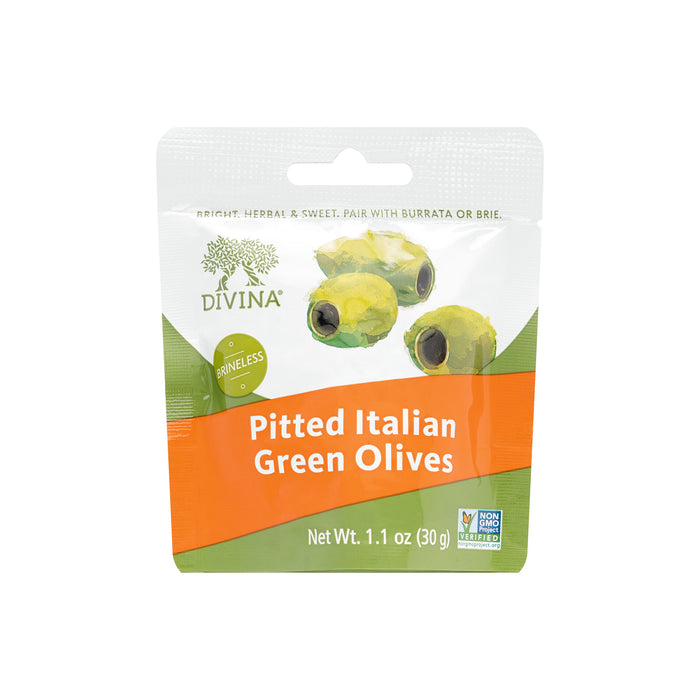 divina Pitted Italian Green Olives (40 Portion Packs)