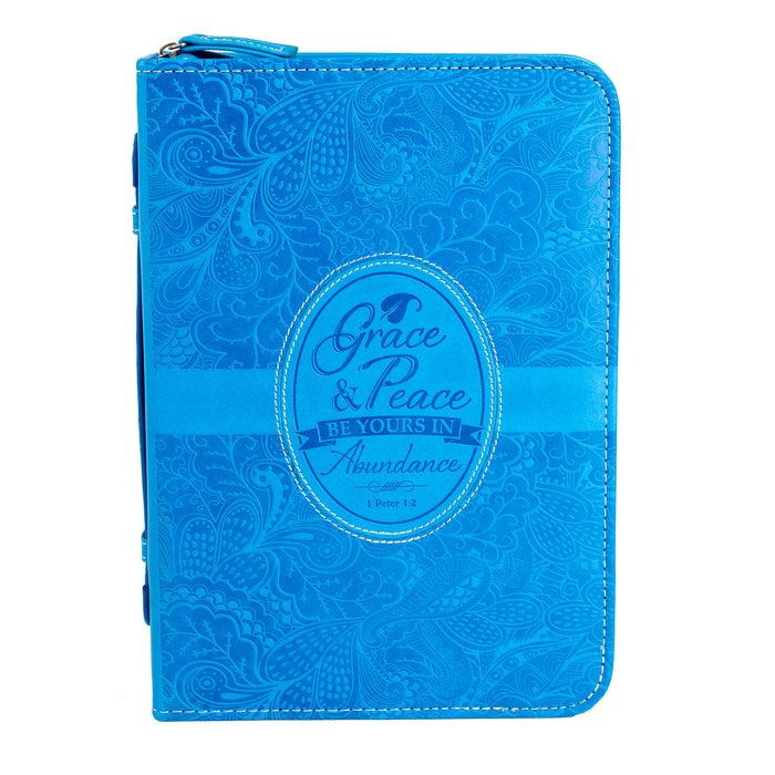 Divinity Boutique Bible Cover - Blue Grace And Peace 1 Peter 1:2