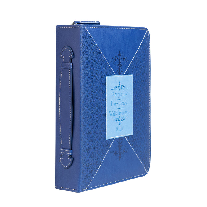 divinity boutique Bible Cover - Blue On Blue Wrap Patch Micah 6:8