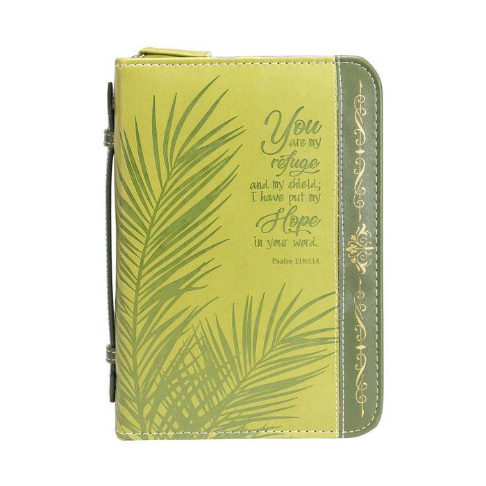 Divinity Boutique Bible Cover - Green & Gold Palm Psalm 119:114