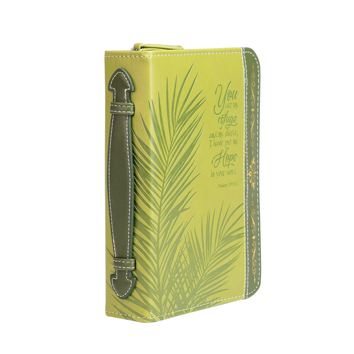 divinity boutique Bible Cover - Green & Gold Palm Psalm 119:114