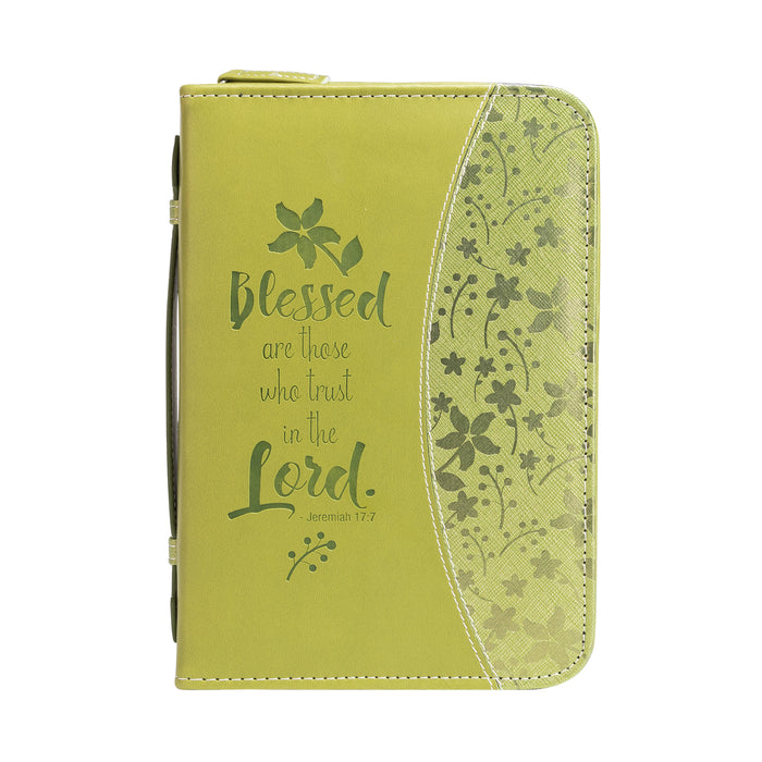 Divinity Boutique Bible Cover - Green On Green Blessed Are Those Who Trust In The Lord. - Jeremiah 17:7
