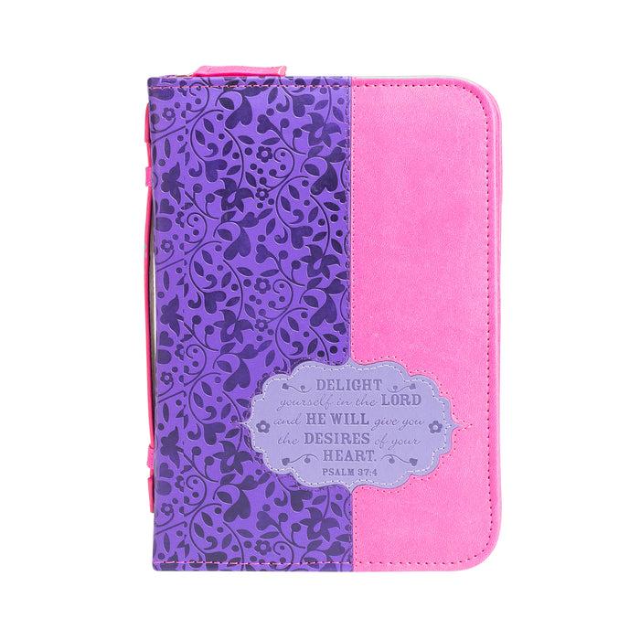 Divinity Boutique Bible Cover - Pink And Purple Floral Psalm 37:4
