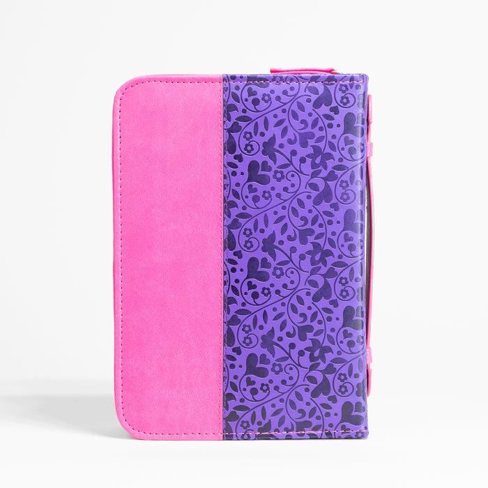 Divinity Boutique Bible Cover - Pink And Purple Floral Psalm 37:4