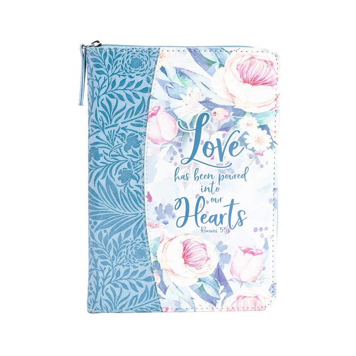 Divinity Boutique Bible Journal - Blue Floral Love Into Hearts Romans 5:5