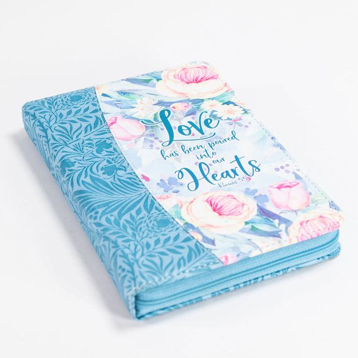 Divinity Boutique Bible Journal - Blue Floral Love Into Hearts Romans 5:5