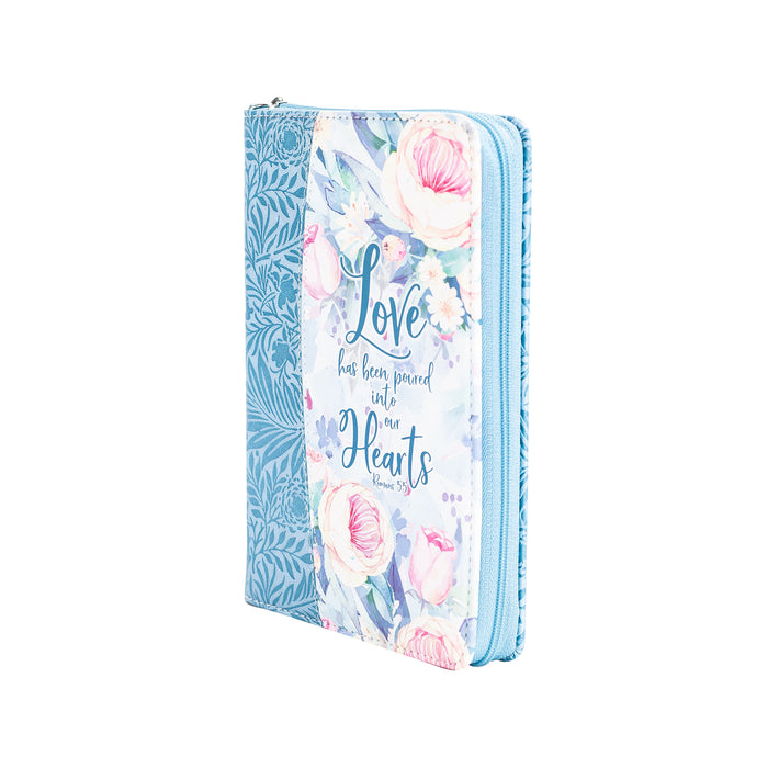 divinity boutique Bible Journal - Blue Floral Love into Hearts Romans 5:5