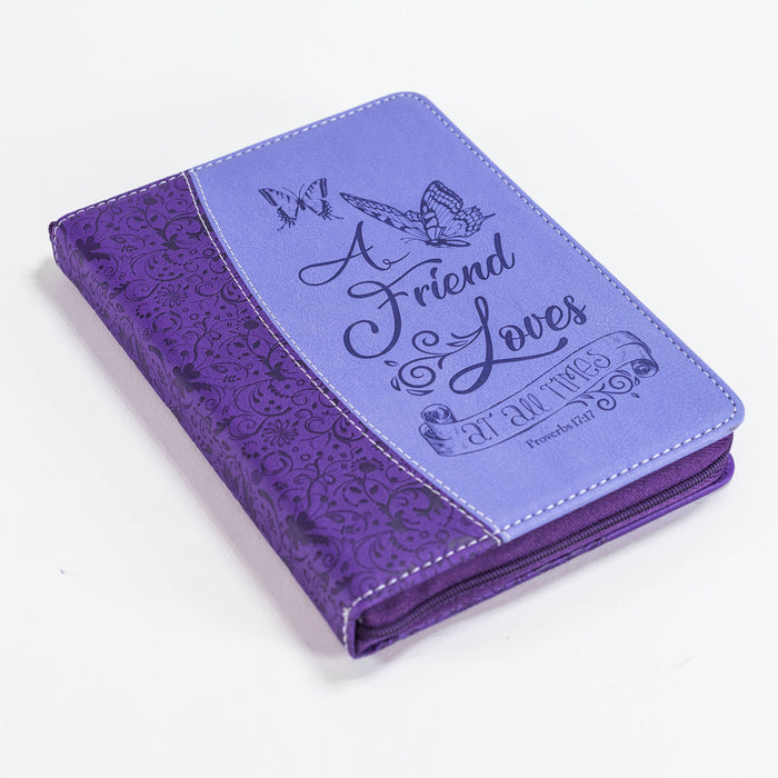 Divinity Boutique Bible Journal - Purple Butterflies Proverbs 17:17