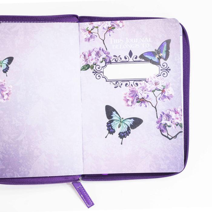 Divinity Boutique Bible Journal - Purple Butterflies Proverbs 17:17