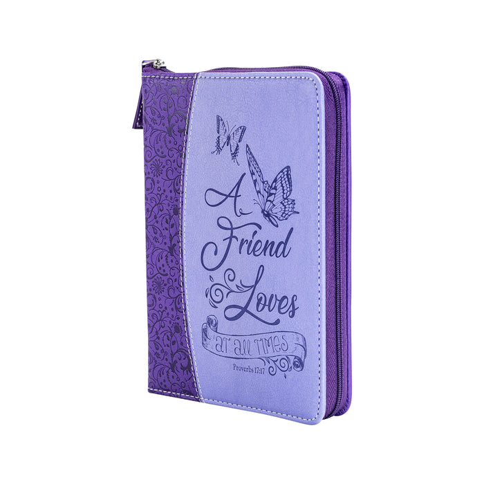 divinity boutique Bible Journal - Purple Butterflies Proverbs 17:17