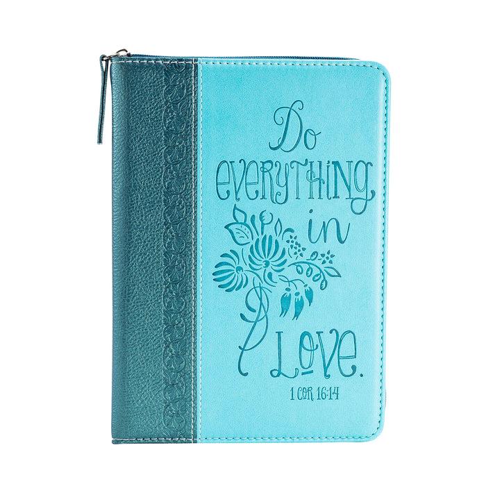 Divinity Boutique Bible Journal - Teal Floral 1 Cor. 16:14