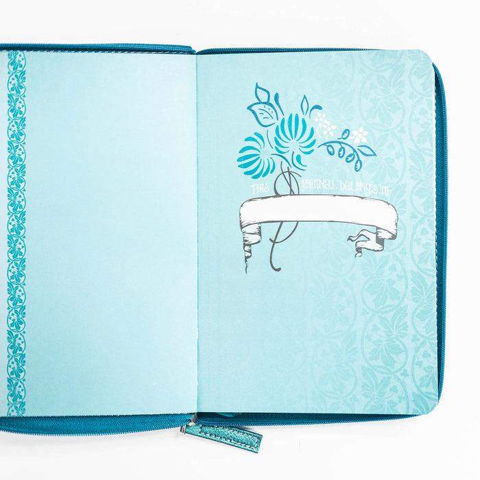 Divinity Boutique Bible Journal - Teal Floral 1 Cor. 16:14