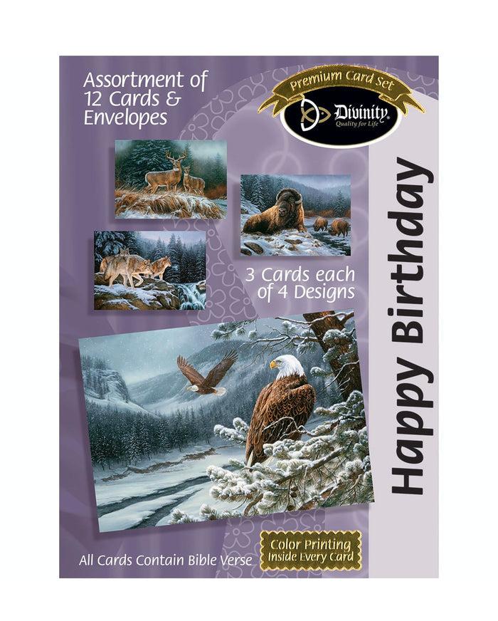 divinity boutique Boxed Birthday Cards - Winter Wildlife - Set of 12