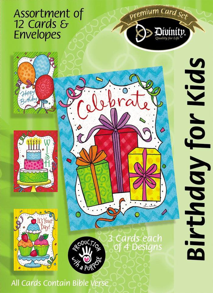 divinity boutique Boxed Cards: Birthday For Kids Bright Confetti - KJV