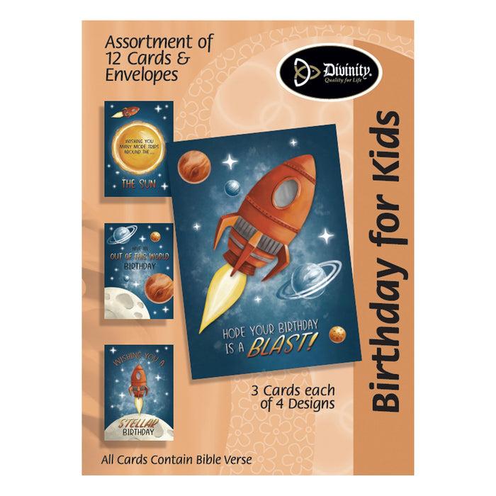 divinity boutique Boxed Cards: Birthday for Kids Outer Space