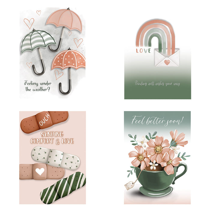 Divinity Boutique Boxed Cards: Get Well Flowers & Rainbows