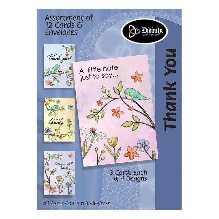 divinity boutique Boxed Cards: Thank you Bird on Branch