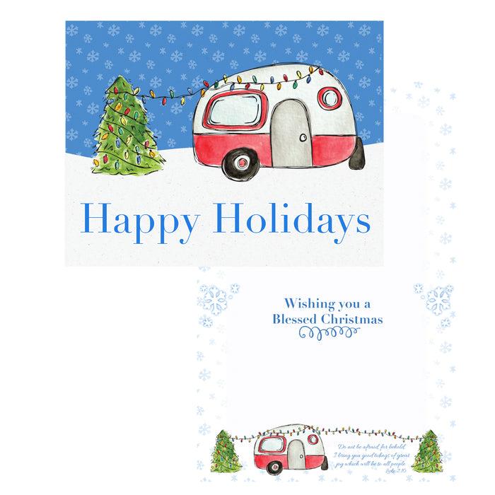 divinity boutique Boxed Christmas Cards: Happy Camper Holiday