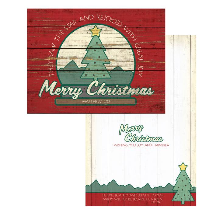 divinity boutique Boxed Christmas Cards: Vintage Wood Christmas Tree