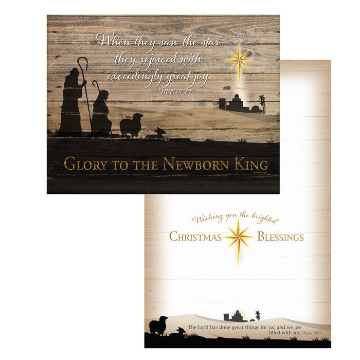 divinity boutique Boxed Christmas Cards: Vintage Wood Wise Men