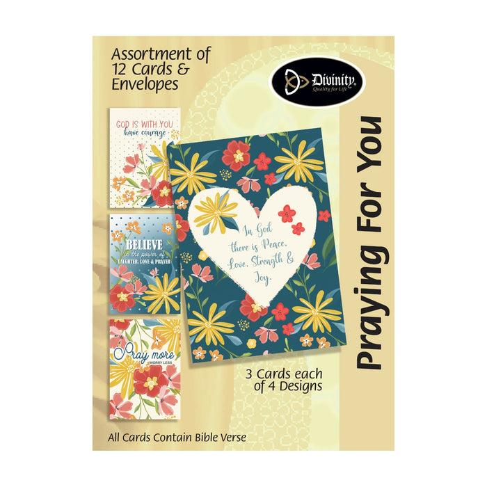 divinity boutique Boxed Greeting Cards: 12CT Praying for You Multi Floral