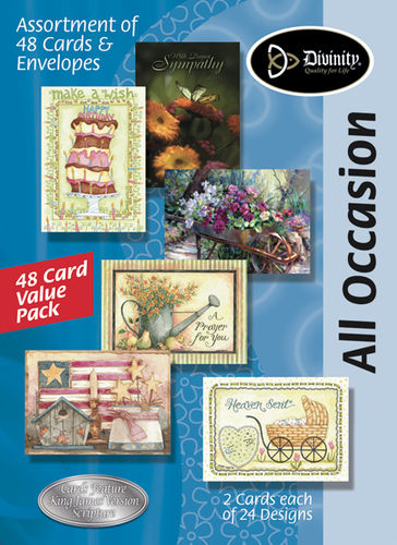 divinity boutique Boxed Greeting Cards - All Occasion Cards Value Pack - Set of 48