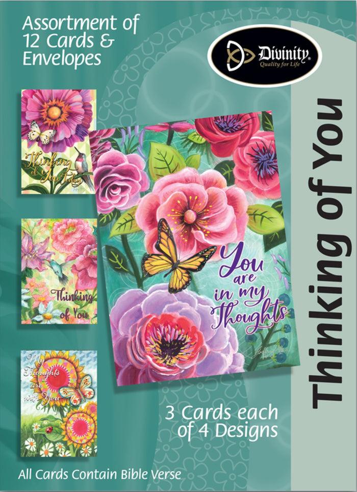 divinity boutique Boxed Greeting Cards - Thinking Of You - Set of 12