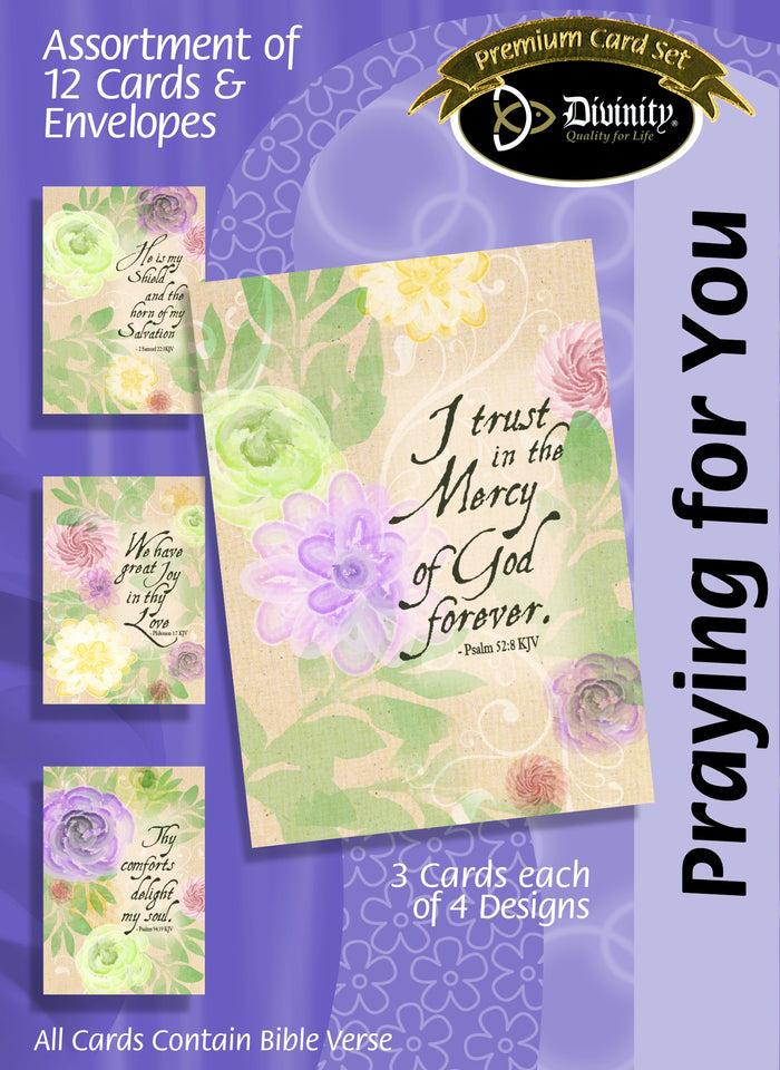 divinity boutique Boxed 'Praying For You' Cards with Bible Verses - Set of 12 - KJV