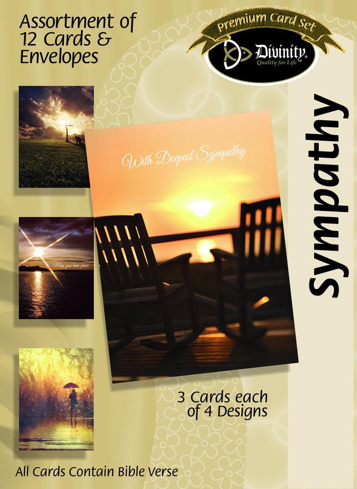divinity boutique Boxed Sympathy Cards - Outdoor Scenes - Set of 12 - KJV