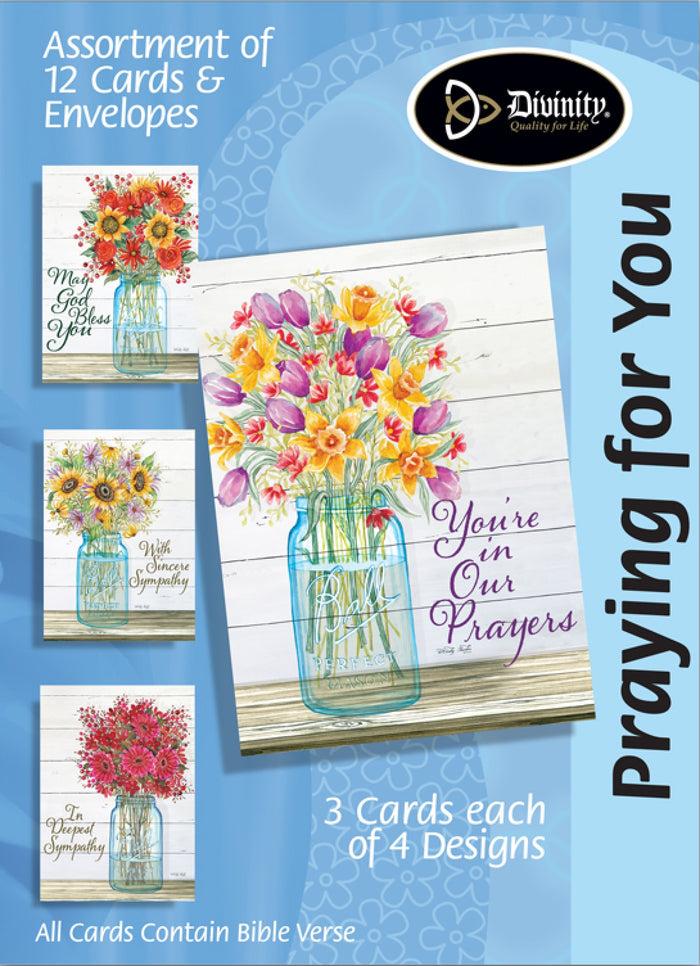 divinity boutique Boxed Sympathy Cards - Praying For You - Set of 12
