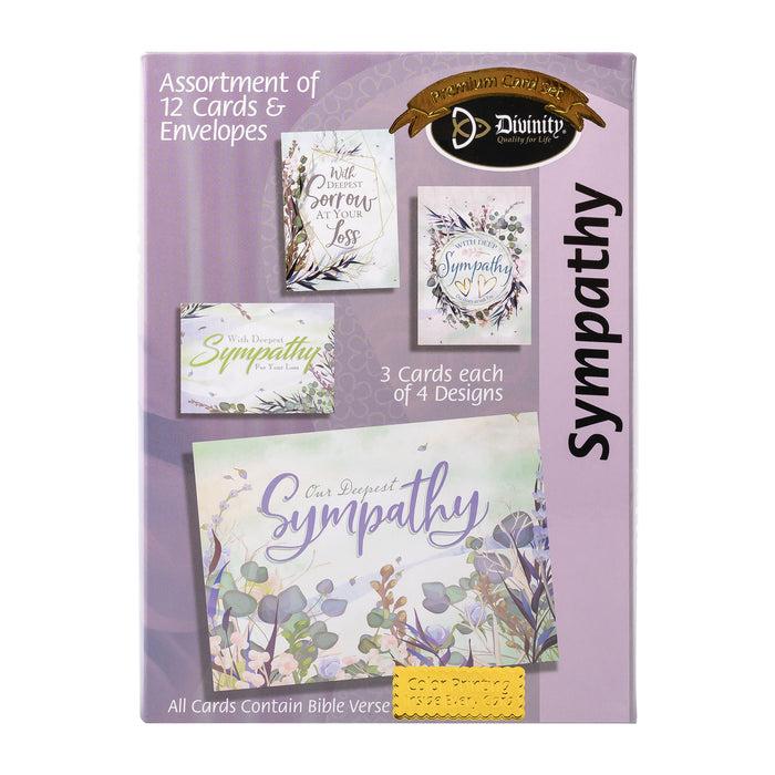 divinity boutique Boxed Sympathy Cards - Watercolor Grass - Set of 12