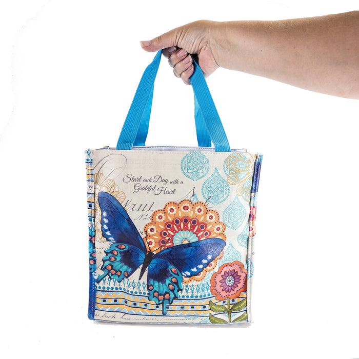 Divinity Boutique Butterfly Print Bible Study Tote Bag - "Grateful Heart"