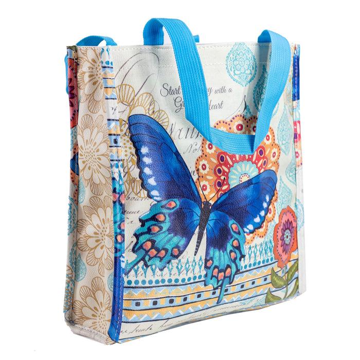 divinity boutique Butterfly Print Bible Study Tote Bag - "Grateful Heart"