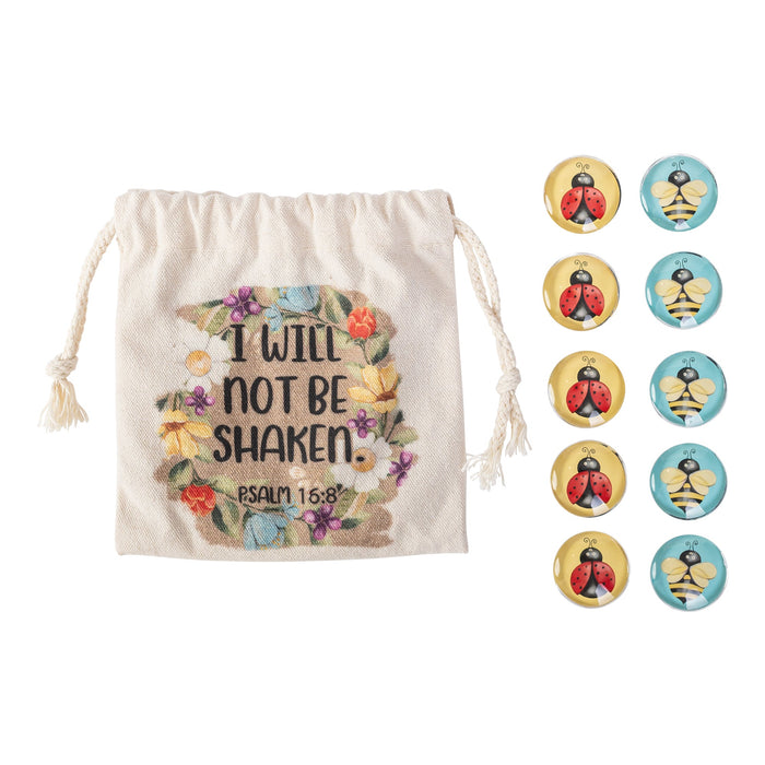 Divinity Boutique Canvas Travel Tic-Tac-Toe (Psalm 16:8)