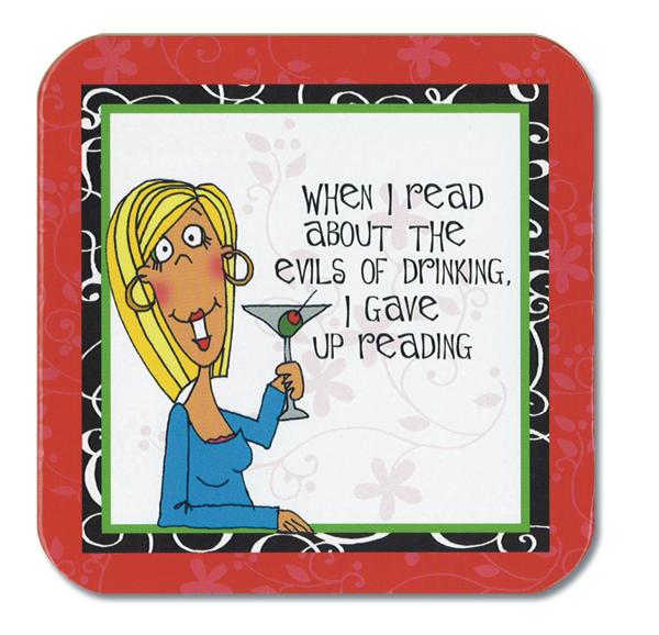 divinity boutique Cheeky Chic: Red Gave Up Reading Coasters