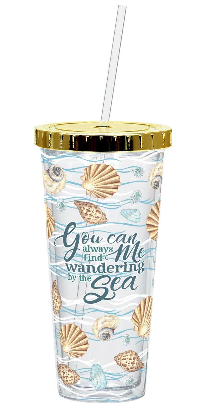 divinity boutique Coastal: Straw Cup: Shells Wandering by the Sea