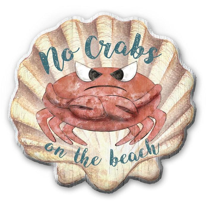 divinity boutique Coastal: Wooden Magnet: No Crabs on the Beach